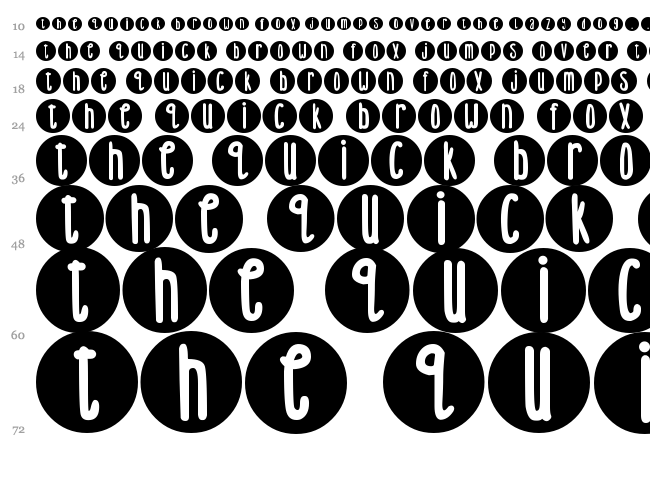 DJB Lemon Head Dots font waterfall